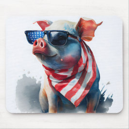 MOUSEPAD PIG DE ÁGUA PATRIÓTICA BRANCA AZUL VERMELHA