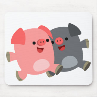 Mousepad Pigão de Mão-de-Mão de Suínos Branco e Preto