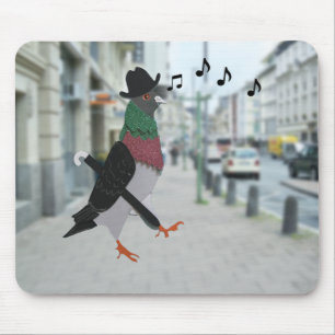 Mousepad Pigeon Sobre Cidade Engraçado