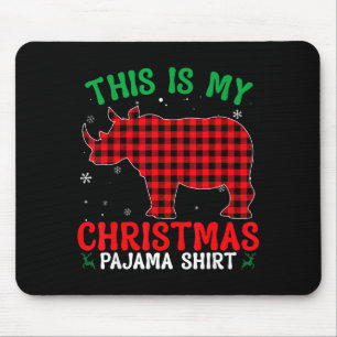Mousepad Pijama Natal Divertido Rinoceronte Pj Homem Mulher