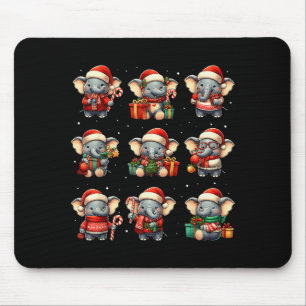 Mousepad Pijama Natal Elefante Engraçado Amante de Elefante