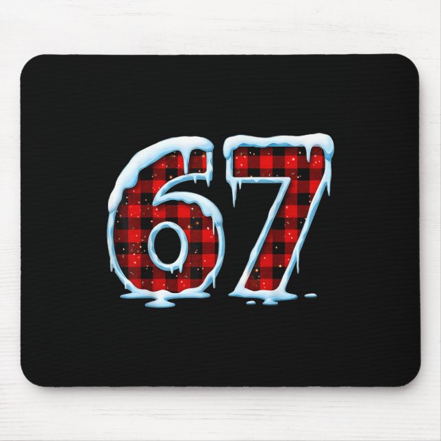 Mousepad Pijamas de Natal engraçadas 67 Seis Sete Meme  (Frente)