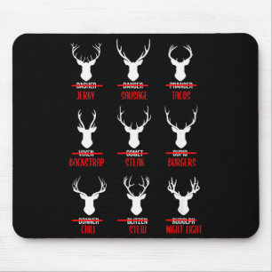 Mousepad Pijamas engraçados de Natal da lista de renas do P