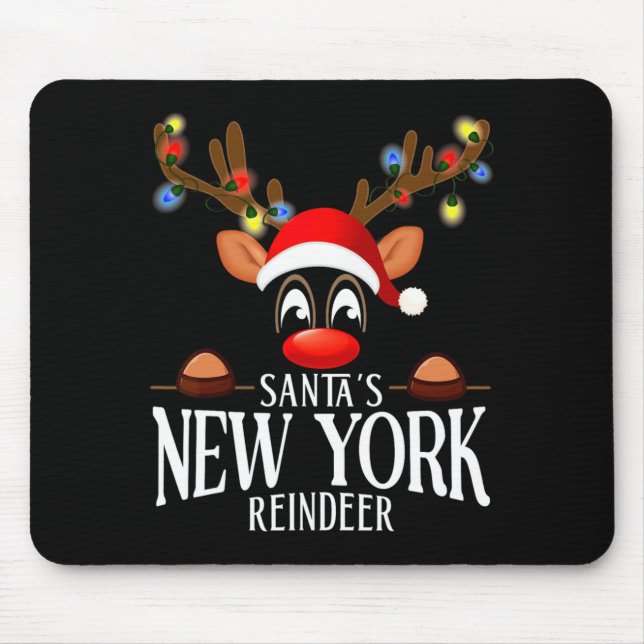 Mousepad Pijamas engraçados de Natal do renque de Nova York (Frente)