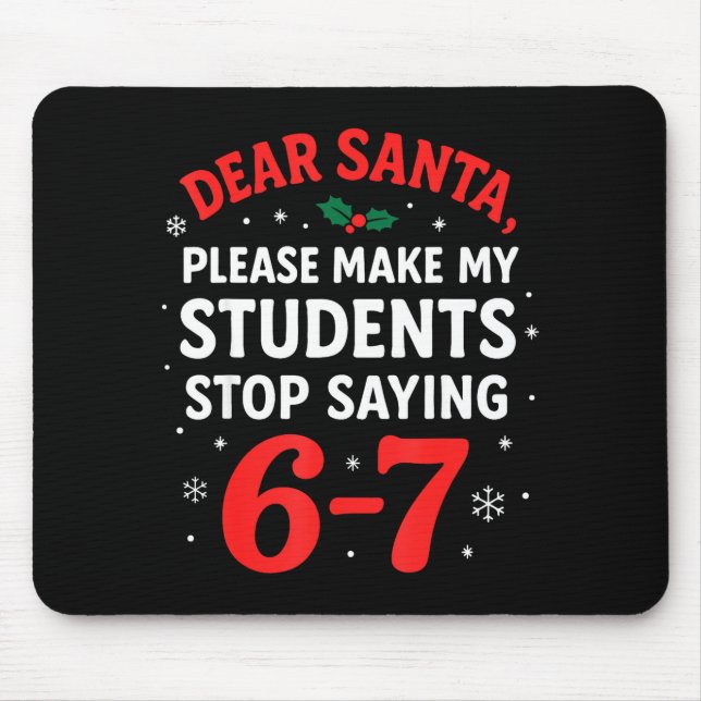 Mousepad Pijamas engraçados de Natal para professores aluno (Frente)
