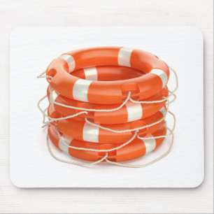Mousepad Pilha com quatro anéis de boia salva-vidas