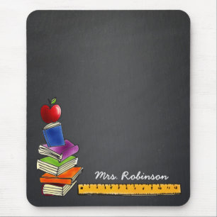 Mousepad Pilha de livro do professor com monograma do