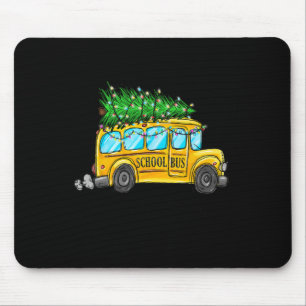 Mousepad Piloto de Árvore de Natal de Ônibus Amarelo Paja