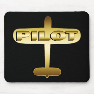 MOUSEPAD PILOTO DOURADO DO AVIÃO