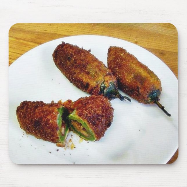 Mousepad Pimentas enchidas comida dos Jalapenos do cozinhar (Frente)