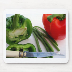 Mousepad Pimentos verdes e vermelhos com feijão