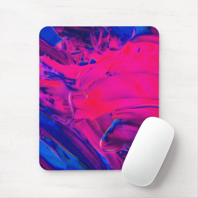 Mousepad Pincéis Pintados Púrpura e Rosa (Com mouse)