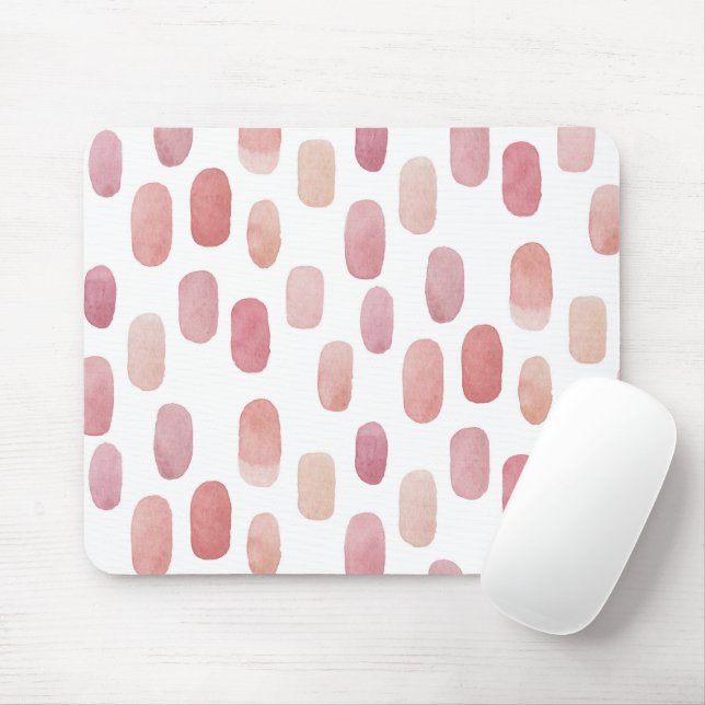 Mousepad Pincel de cor d'água rosa. Padrão simples e modern (Com mouse)