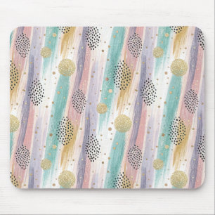 Mousepad Pincel de Pastel e Abstrato geométrico Dourado