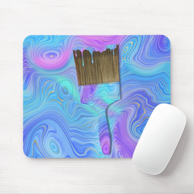 Mousepad Pincel de pintura de abstrato (Com mouse)