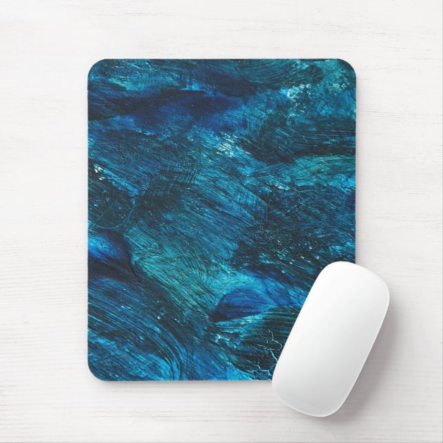 Mousepad Pincelada de Glitter Turquesa Azul (Com mouse)