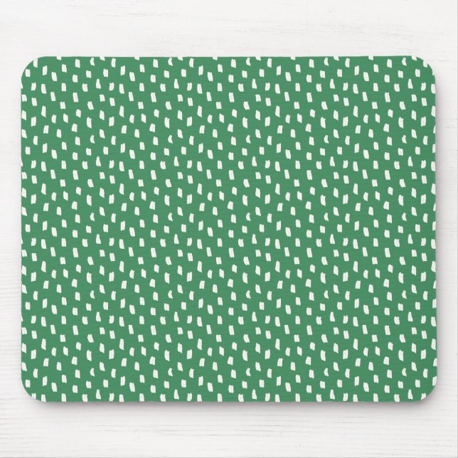 Mousepad Pinceladas Neutras Modernas Chic Folha Verde (Frente)