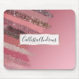 Mousepad Pinceladas Púrpuras, Pintadas, Artsy Pink