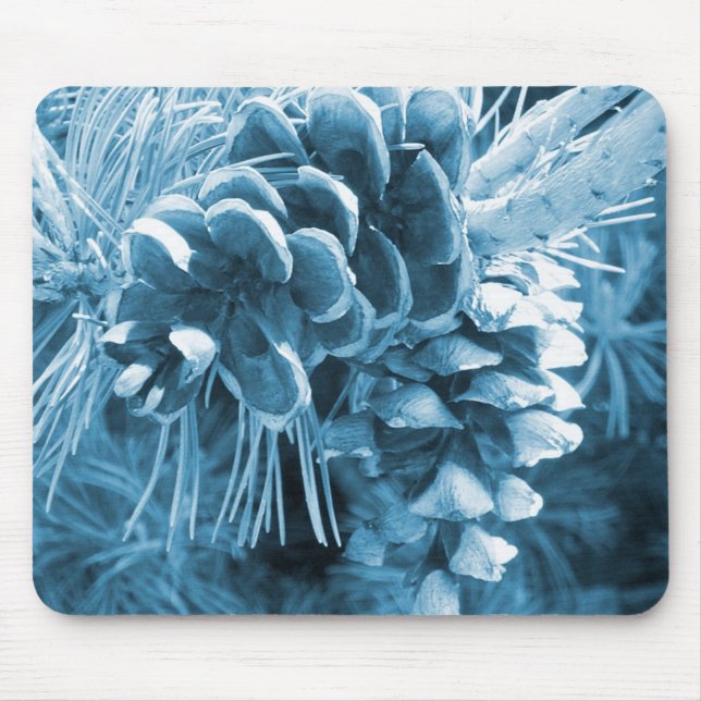 Mousepad Pinecone azul-do-natal primitivo (Frente)