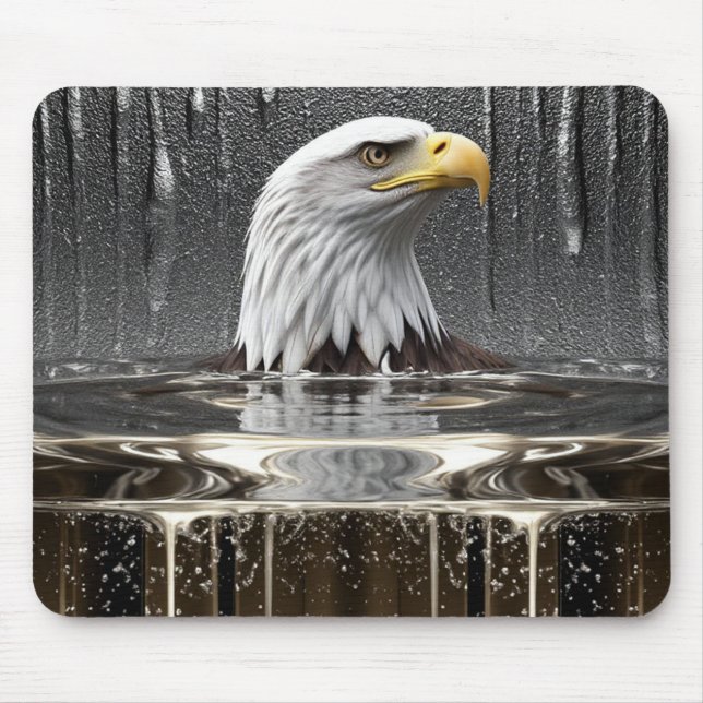 Mousepad Pingente de Águia Dourada Derramando Metal Líquido (Frente)