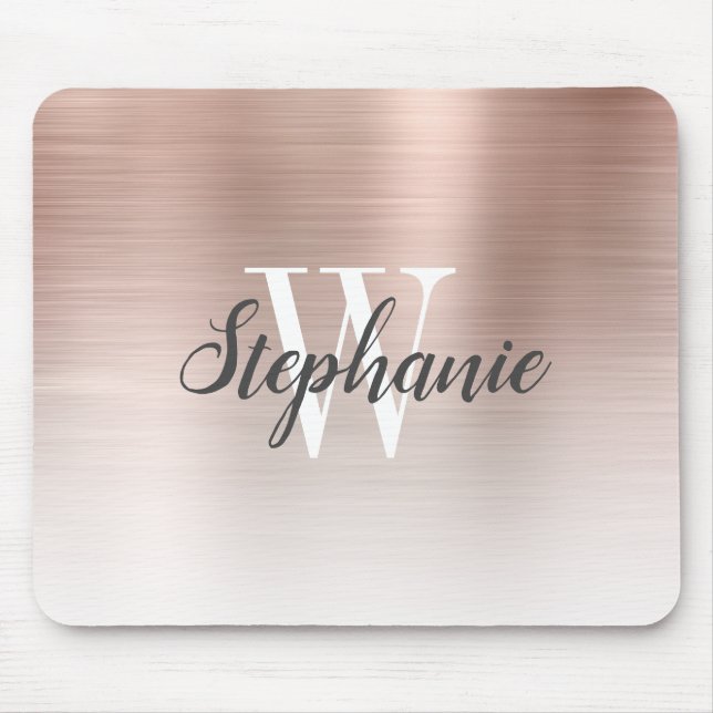 Mousepad Pingente de Metal Luxuoso em Tom de Ouro Rosa com  (Frente)
