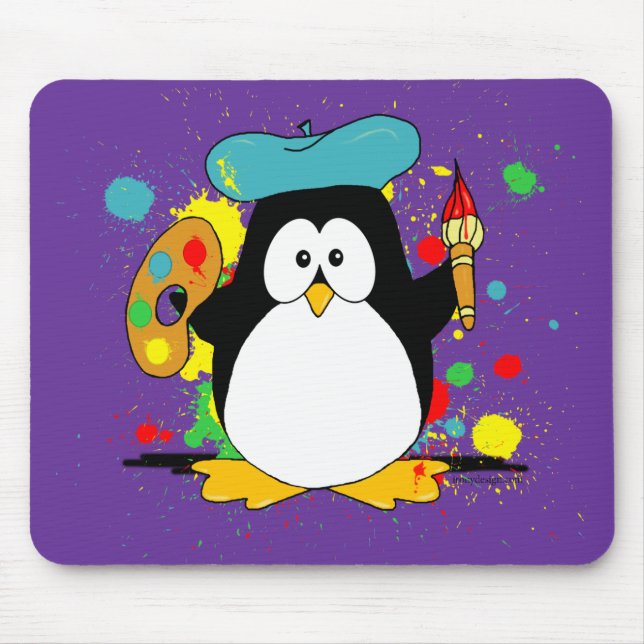 Mousepad Pinguim artístico (Frente)