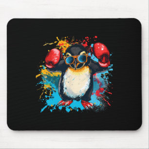 Mousepad Pinguim Boxeando Com Luvas de Boxe Kickboxing Engr