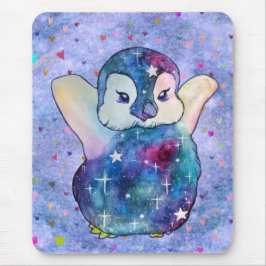 Mousepad Pinguim chamado Botão