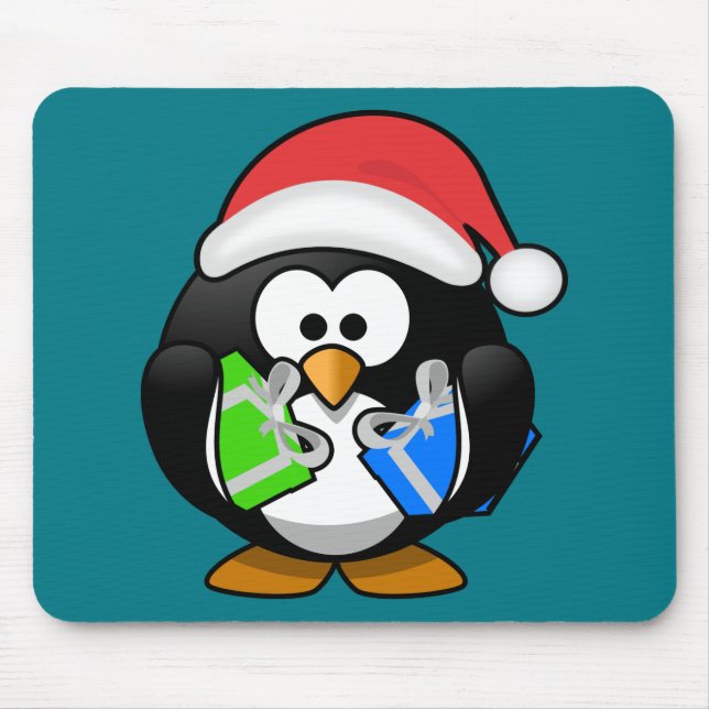 Mousepad Pinguim com presentes (Frente)