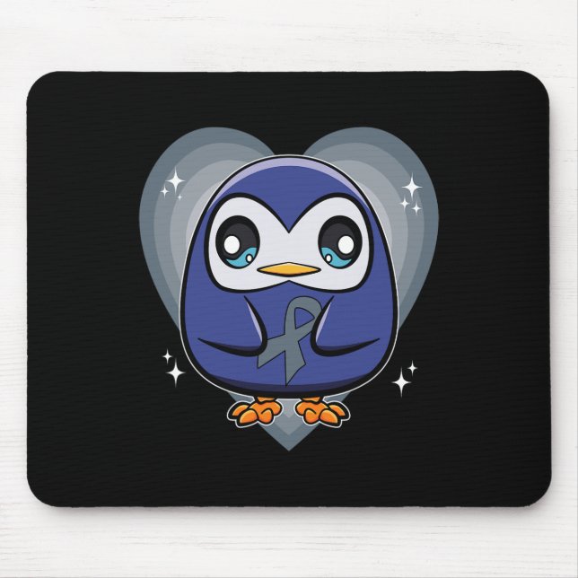 Mousepad Pinguim com Sensibilização Mundial da Dislexia da  (Frente)