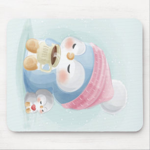 Mousepad Pinguim De Cartoon  Pinguim Cute Com Neve