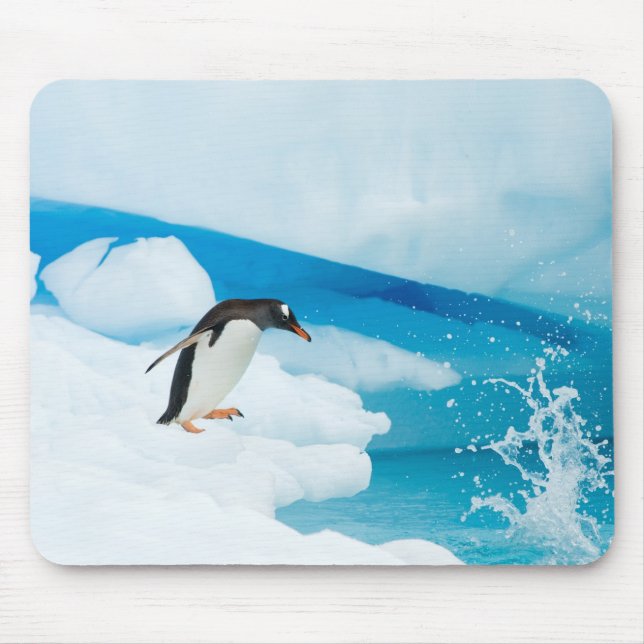 Mousepad pinguim-de-gentoo, Pygoscelis Papua, saltando (Frente)