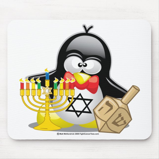 Mousepad Pinguim de Hanukkah (Frente)