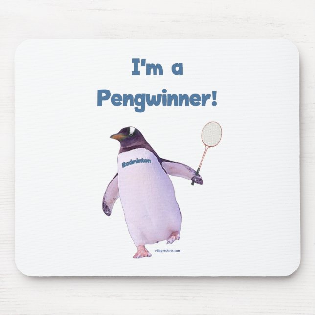Mousepad Pinguim do Badminton (Frente)