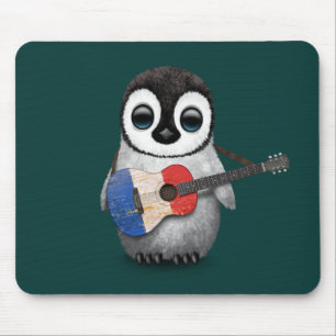 Mousepad Pinguim do bebê que joga a cerceta francesa da