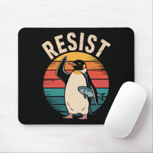 Mousepad Pinguim Engraçado Resiste Protesto Contra Tarifas