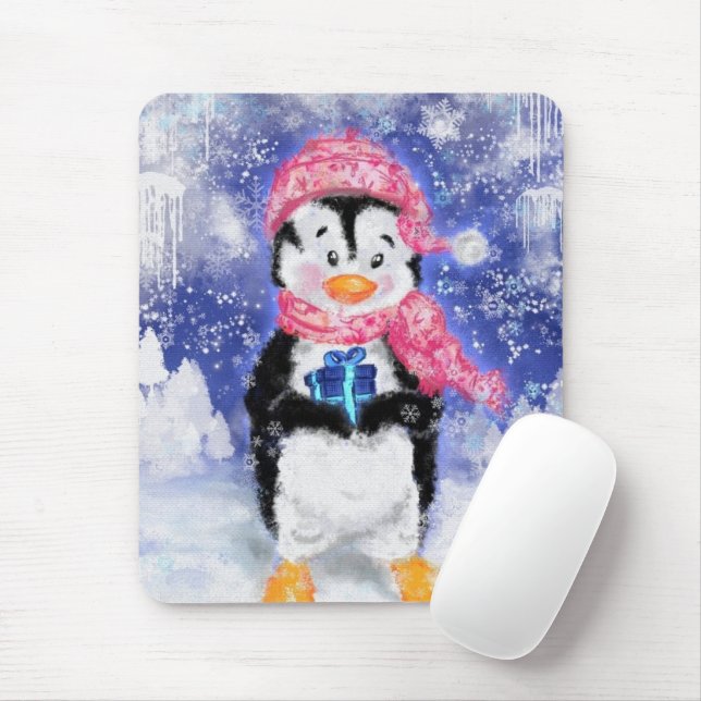 Mousepad Pinguim Feliz - Natal - (Com mouse)