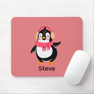 Mousepad Pinguim Jolly Natal em Scarf com Malgas