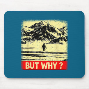Mousepad Pinguim mas por que cabeça em direção às montanhas