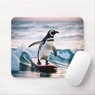 Mousepad Pinguim num surfboard