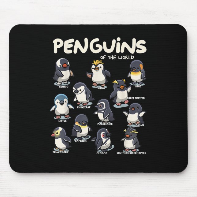 Mousepad Pinguim Pinguins Animais do Mundo Amor de Pinguim (Frente)