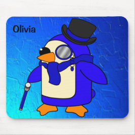 Mousepad Pinguin ultramarino azul escuro da caricatura bran