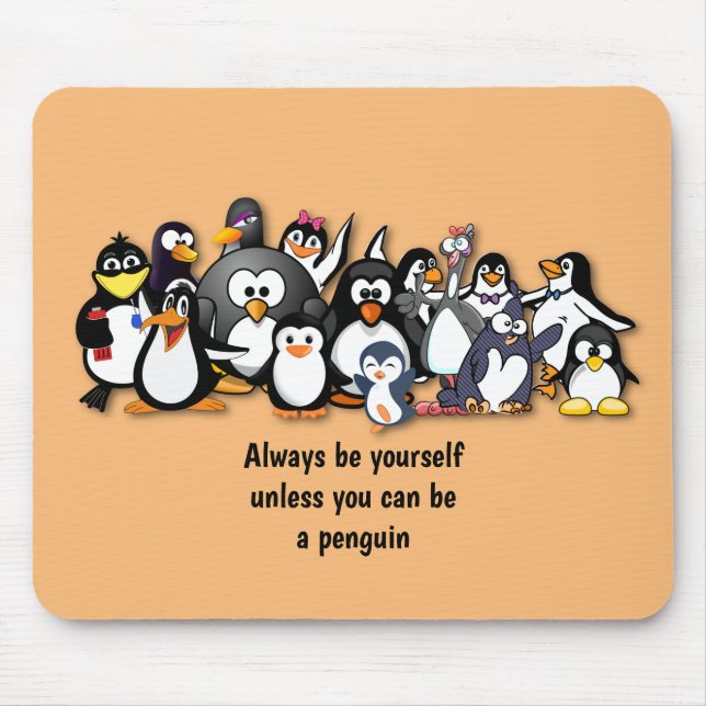 Mousepad Pinguins animados e bonitos (Frente)