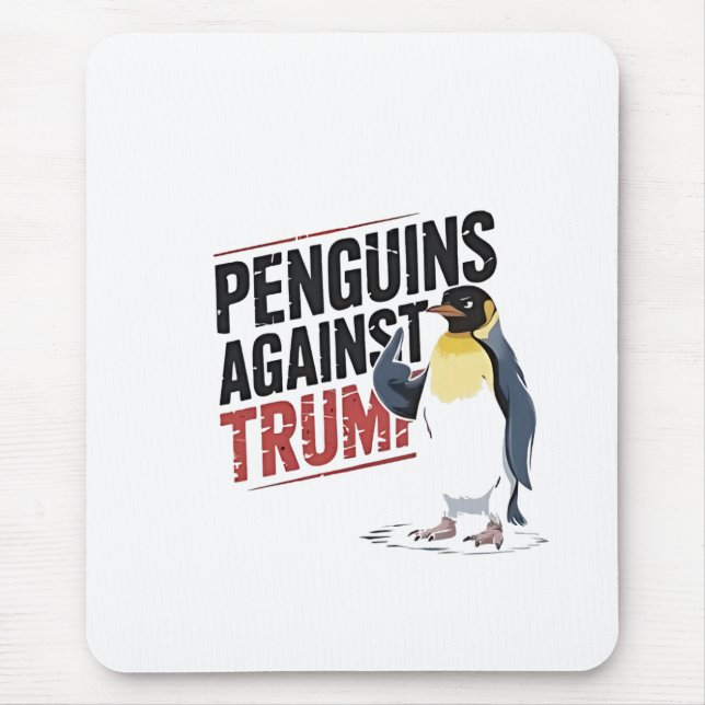Mousepad Pinguins contra Trump Anti-Trump EUA (Frente)