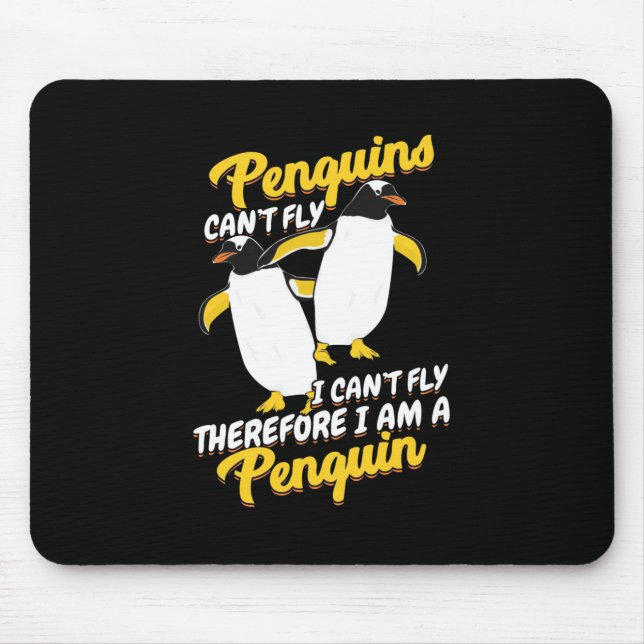 Mousepad Pinguins não podem voar, eu não posso voar (Frente)