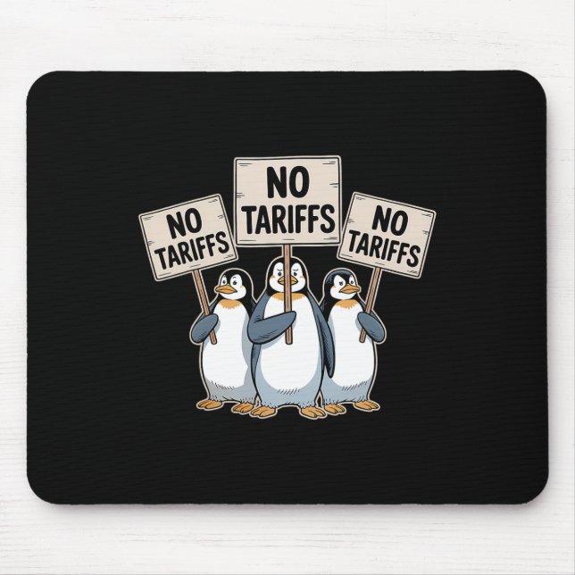 Mousepad Pinguins Protestam Contra Tarifas de Trump Pinguim (Frente)
