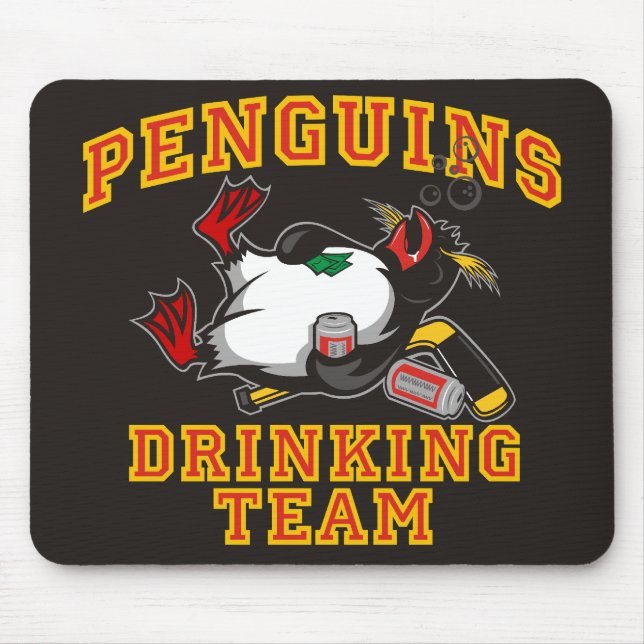 Mousepad Pinguins que bebem o tapete do rato da equipe (Frente)