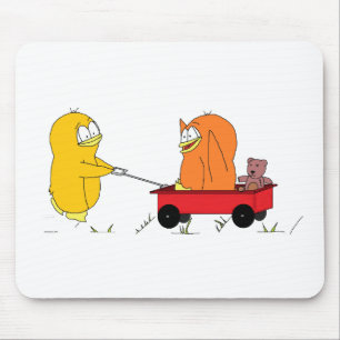 Mousepad Pinguins que jogam em um vagão