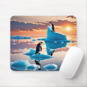 Mousepad Pinguins Sobre Icebergs De Fusão