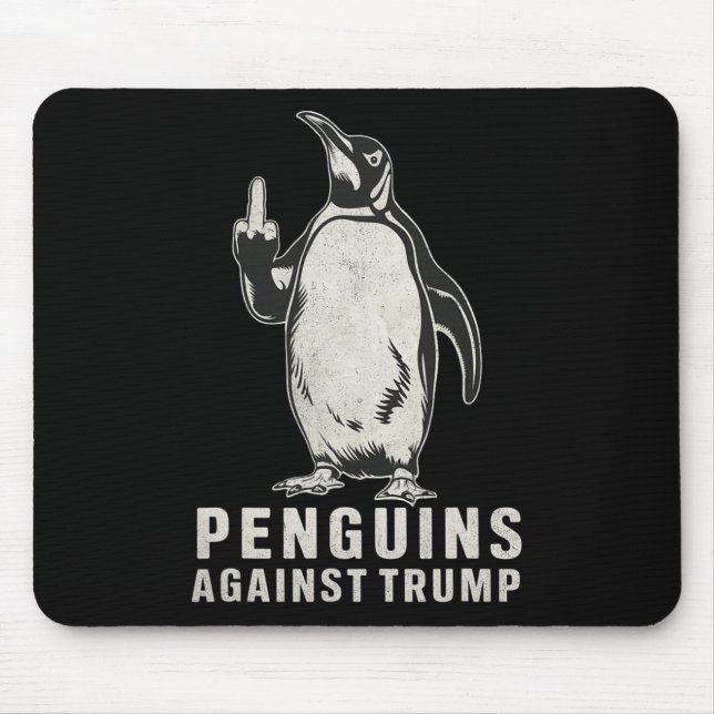 Mousepad Pinguins Viram o Dedo do Meio Contra (Frente)